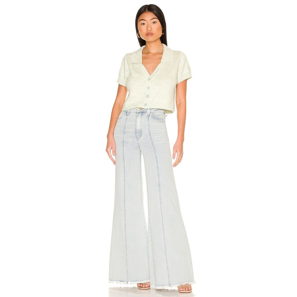 SHOW ME YOUR MUMU Sz 27 Ashbury Glacier Blue Denim‎ Wide Leg Jeans Western Boho - Picture 3 of 16